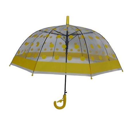 FOXFIRE Foxfire FOX-622-55 Childrens Clear Yellow Polka Dot Umbrella - Size 1 FOX-622-55